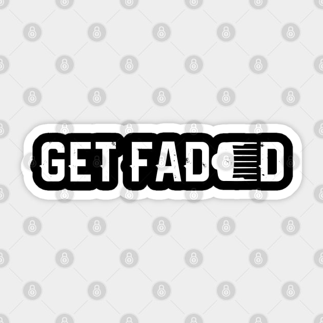 Get Faded Barber Haircut Fade Razor Trimmer Gift Men Sticker by Shirtsurf